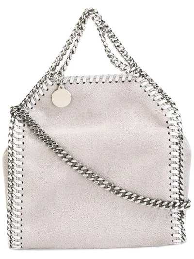 Shop Stella Mccartney Tiny Falabella Shoulder Bag In Grey