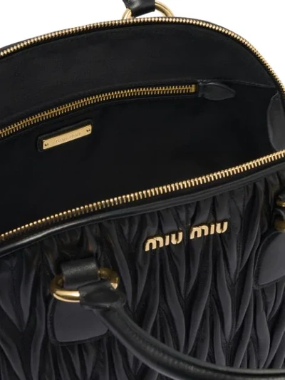 Shop Miu Miu Matelassé Top-handle Tote Bag In Black