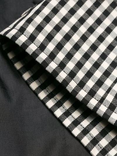 Pre-owned Saint Laurent 1980's Gingham Blazer In Black