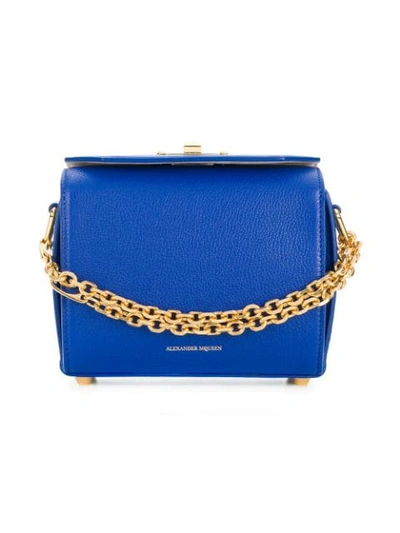 Shop Alexander Mcqueen Box Bag 19 In Blue