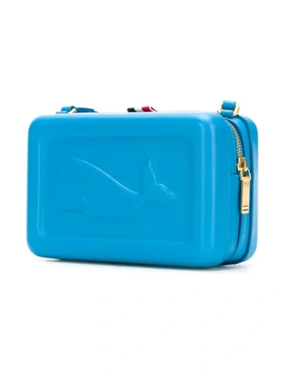 Shop Thom Browne Whale-embossed Box Bag In Blue