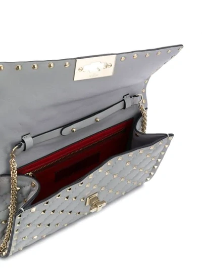 Shop Valentino Rockstud Spike Shoulder Bag In Grey