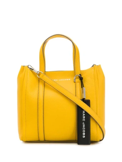 Shop Marc Jacobs Engraved Logo Tote In Yellow