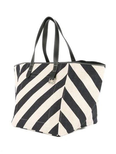 Shop Jw Anderson Striped Shopping Tote In Blue