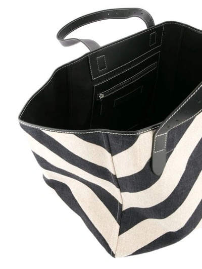 Shop Jw Anderson Striped Shopping Tote In Blue