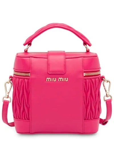 Shop Miu Miu Matelassé Beauty Case In Pink