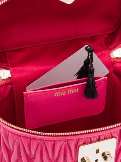 Shop Miu Miu Matelassé Beauty Case In Pink