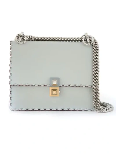 Shop Fendi Kan I Small Bag In F07ml-pearl Grey +palladiu