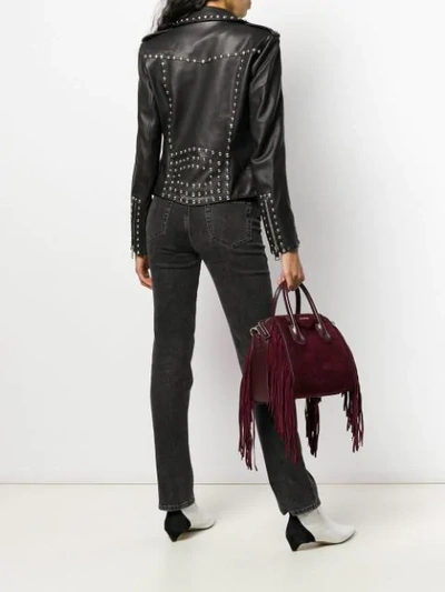 Shop Givenchy Fringed Antonigona Tote Bag In Purple