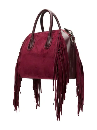 Shop Givenchy Fringed Antonigona Tote Bag In Purple