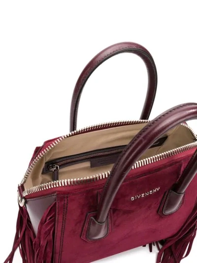 Shop Givenchy Fringed Antonigona Tote Bag In Purple