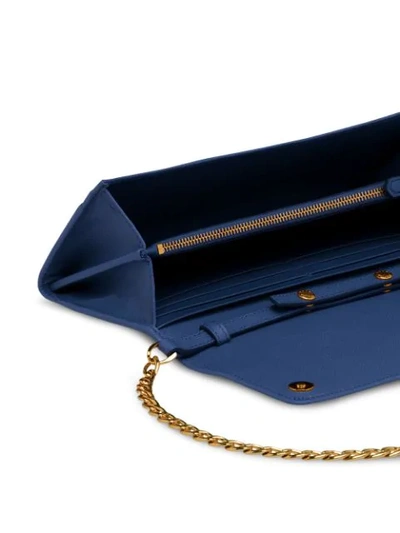 Shop Prada Leather Shoulder Bag In Blue