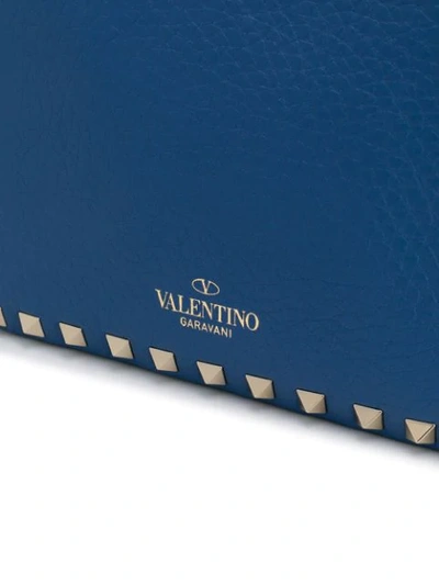 Shop Valentino Garavani Rockstud Shoulder Bag In Blue