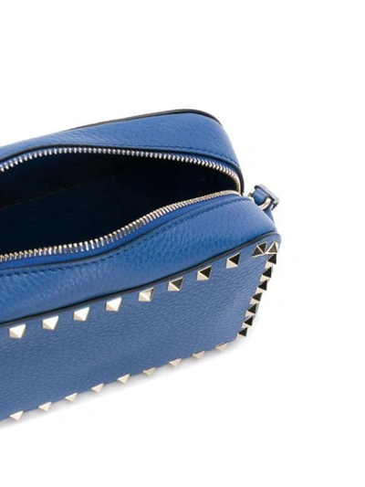 Shop Valentino Garavani Rockstud Shoulder Bag In Blue