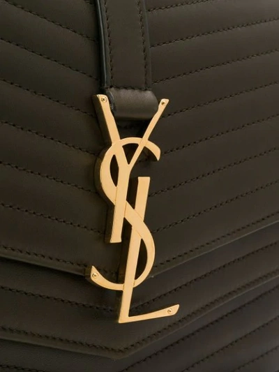 Shop Saint Laurent Logo Shoulder Bag  In 3244 Green 