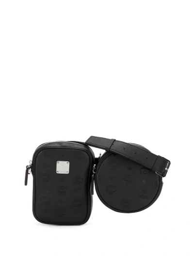 Shop Mcm Double Belt Bag In Bk001 Black