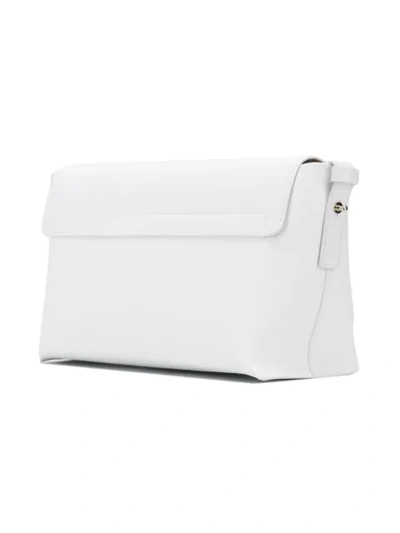 Shop Giorgio Armani Embossed Logo Shoulder Bag In White