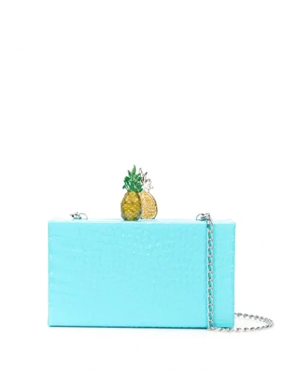 Shop Edie Parker Pineapple Clutch In Blue