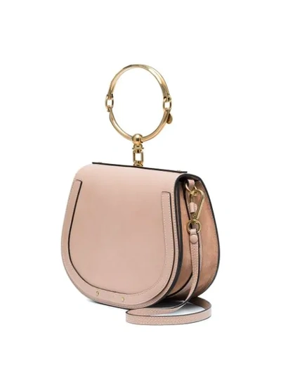 Shop Chloé Beige Nile Large Leather Bracelet Bag In Neutrals