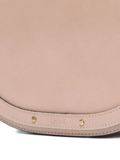 Shop Chloé Beige Nile Large Leather Bracelet Bag In Neutrals