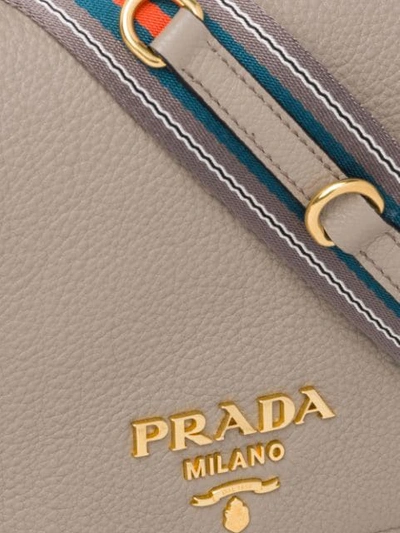 Shop Prada Pebbled Shoulder Bag In Neutrals