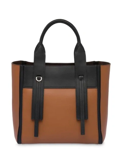 Shop Prada Ouverture Small Leather Bag In Brown