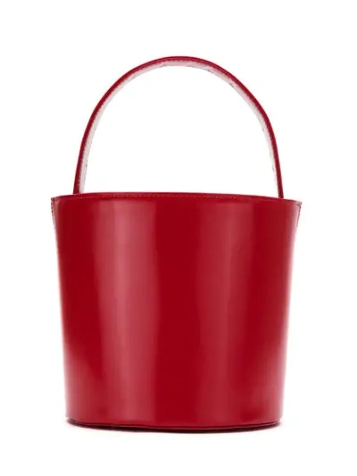 Sarah Chofakian Leather Bucket Bag In Red