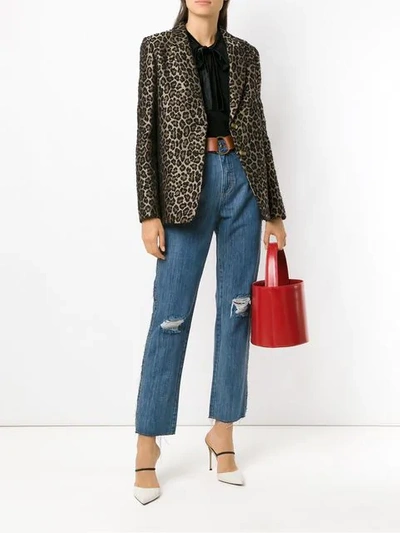Sarah Chofakian Leather Bucket Bag In Red