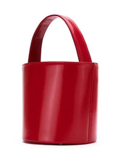 Sarah Chofakian Leather Bucket Bag In Red