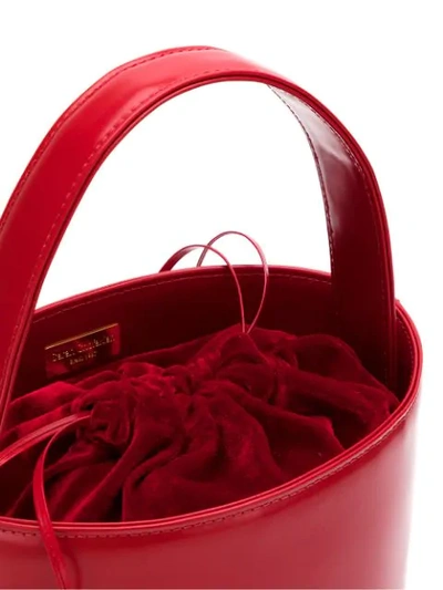 Sarah Chofakian Leather Bucket Bag In Red