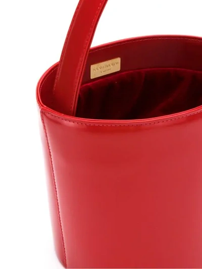 Sarah Chofakian Leather Bucket Bag In Red