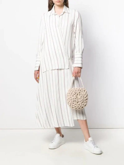 Shop Alienina Rope Knit Tote Bag - White