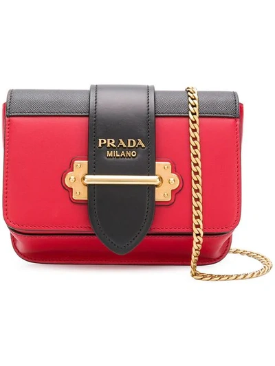 Shop Prada Cahier Crossbody Bag In Red
