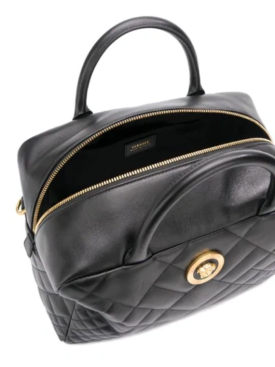 Shop Versace Quilted Tote Bag In Black