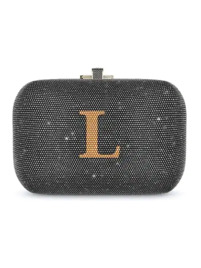 Shop Judith Leiber Slide Lock Bag In Grey