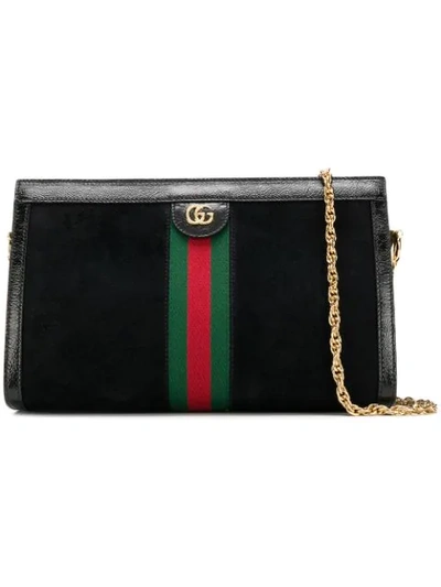 Shop Gucci Ophidia Shoulder Bag In Black