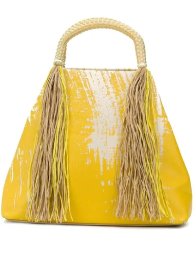 Shop Issey Miyake Tasseled Tote In 52 Yellow