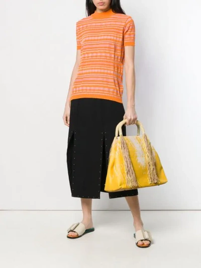 Shop Issey Miyake Tasseled Tote In 52 Yellow