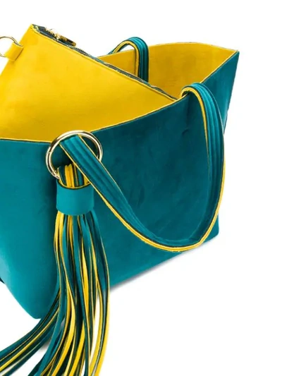 Shop Alila Fringed Embellished Tote Bag In Yellow