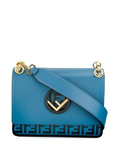 Shop Fendi Kan I F Shoulder Bag In Blue