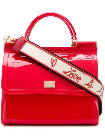 Shop Dolce & Gabbana Sicily Shoulder Bag In Red