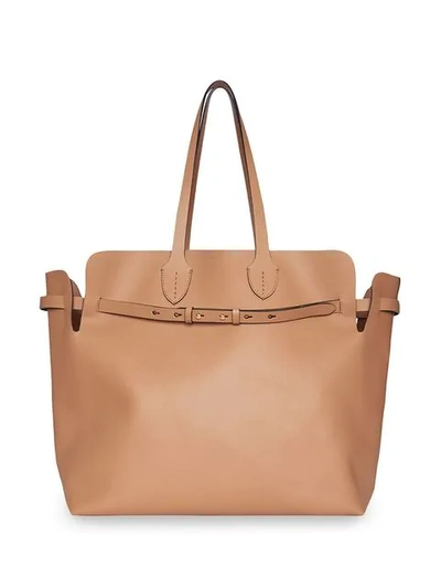 Shop Burberry The Large Soft Leather Belt Bag In Neutrals
