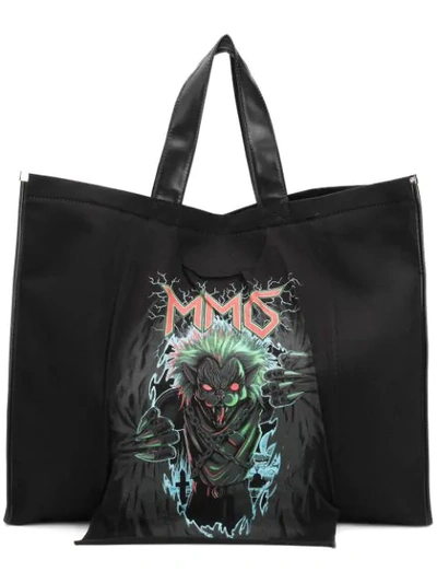 Shop Mm6 Maison Margiela Mascot Print Large Shopper Tote In Black