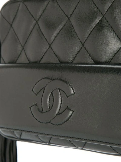 Pre-owned Chanel 1989-1991 Quilted Cc Shoulder Bag In Black