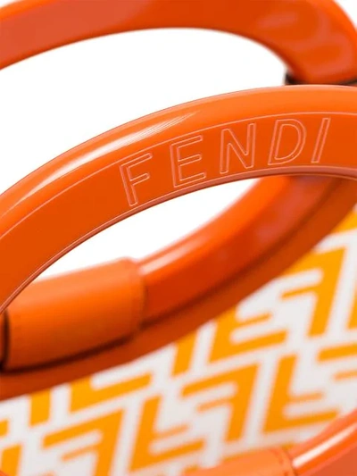 Shop Fendi Runway Small Ff Logo Tote In Orange