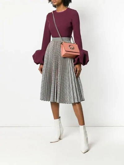Shop Fendi Pink Kan I F Small Leather Shoulder Bag