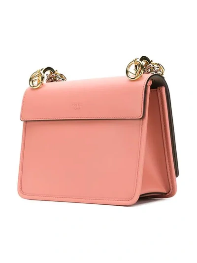 Shop Fendi Pink Kan I F Small Leather Shoulder Bag