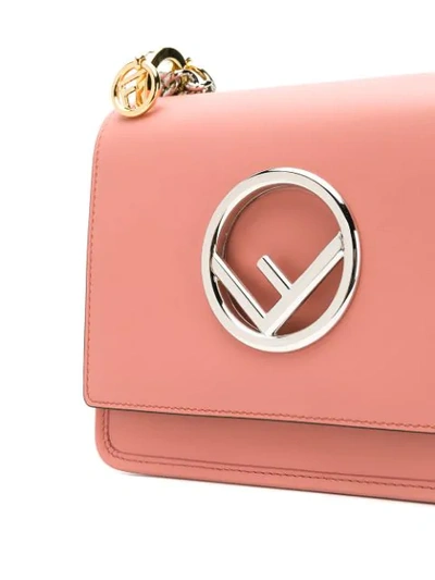 Shop Fendi Pink Kan I F Small Leather Shoulder Bag