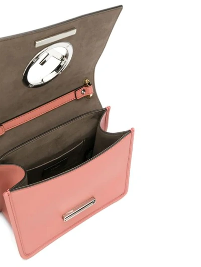 Shop Fendi Pink Kan I F Small Leather Shoulder Bag