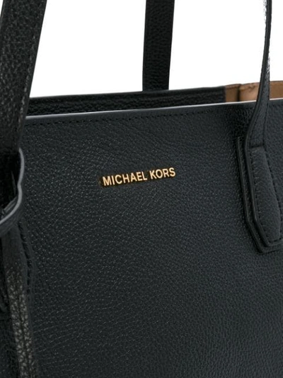 Shop Michael Kors Logo Large Tote Bag In Black